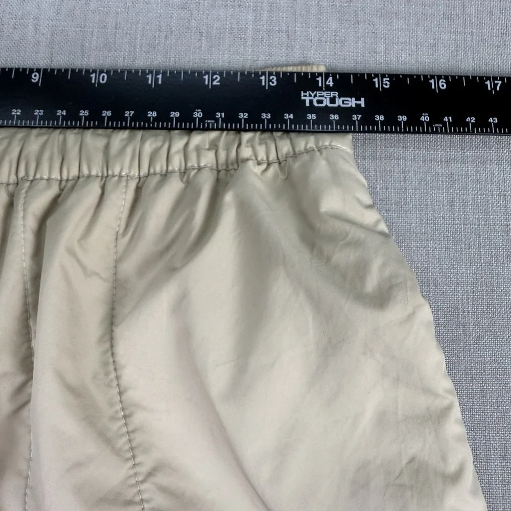 Nike Pants Women's Size Medium Beige Sportswear Double Swoosh Curve Plush Fleece